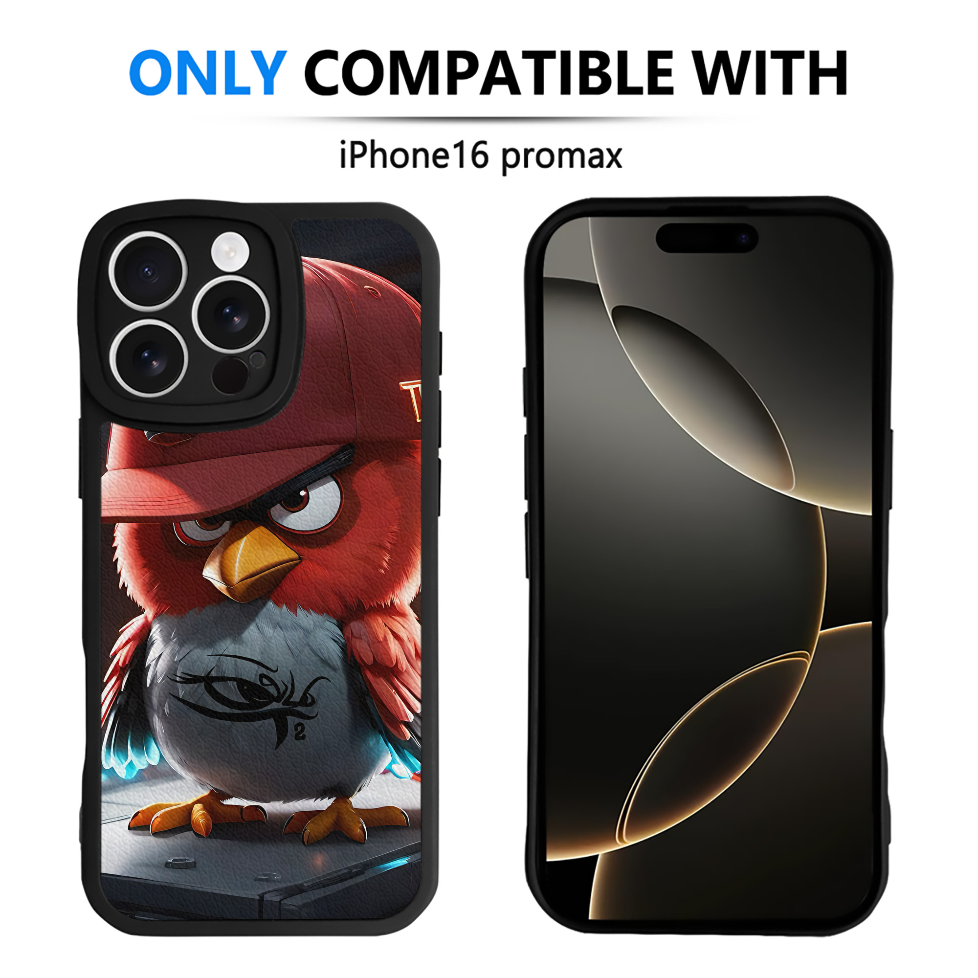 （画像用） Angry Birds アングリーバード 【iPhone 16シリーズ対応】シリコンスマホケース（レザー調） 材質：シリコン